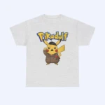 The Pikadolf Shirt is a white t-shirt featuring a playful cartoon character inspired by Greek architecture.