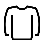 Black and white pixel art of a clipboard with a rectangular shape and two small rectangular handles on each side at the top. The clip is centered, and the surface is mostly blank.