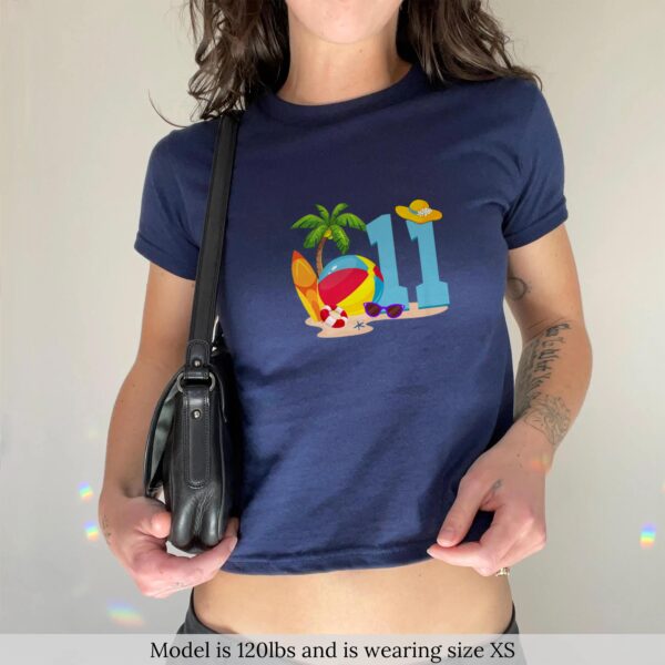 11 Year Old Beach Ball Birthday Tee – Fun Summer Crop Top