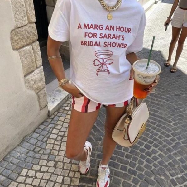 A Marg an Hour Shirt – Custom Bridal Shower Tee for Cocktail Lovers