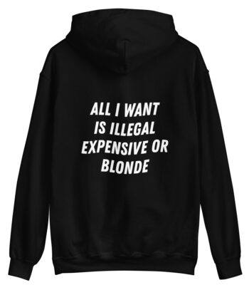 All I Want Is Illegal Expensive or Blonde Hoodie – Cozy Unisex Style