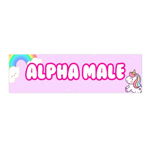 Alpha Male Bumper Sticker – Funny Meme Vinyl Sticker 8.7'' x 2.7''