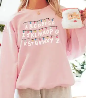 Alphabet Christmas Light Shirt – Cute Holiday Kids Tee