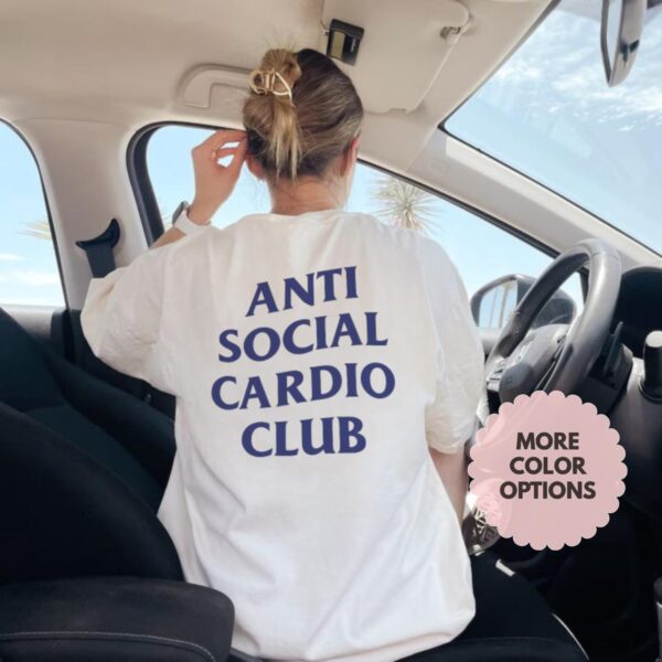 Anti Social Cardio Club Tee – Minimalist Gym Shirt for Fitness Lovers