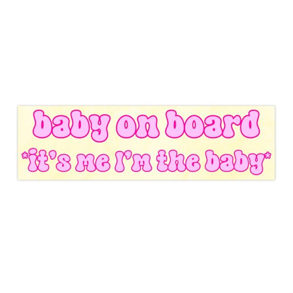 Baby on Board Bumper Sticker – Funny Vinyl Car Magnet 8.7''