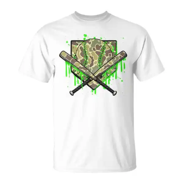 Baseball Drip Camo T-Shirt – Cool Game Day Tee for Boys