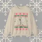 Baseball Ugly Christmas Sweater – Funny Holiday Sports Sweatshirt
