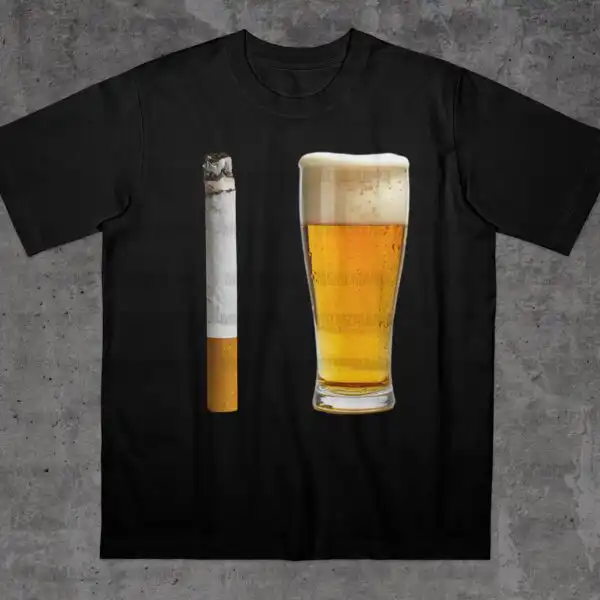 Beer and Cigarette Funny Shirt – Humorous Unisex Party Tee