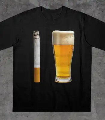 Beer and Cigarette Funny Shirt – Humorous Unisex Party Tee