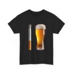 Beer and Cigarette Minimalist Tee – Funny Party Graphic Shirt