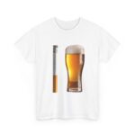Beer and Cigarette Minimalist Tee – Funny Party Graphic Shirt