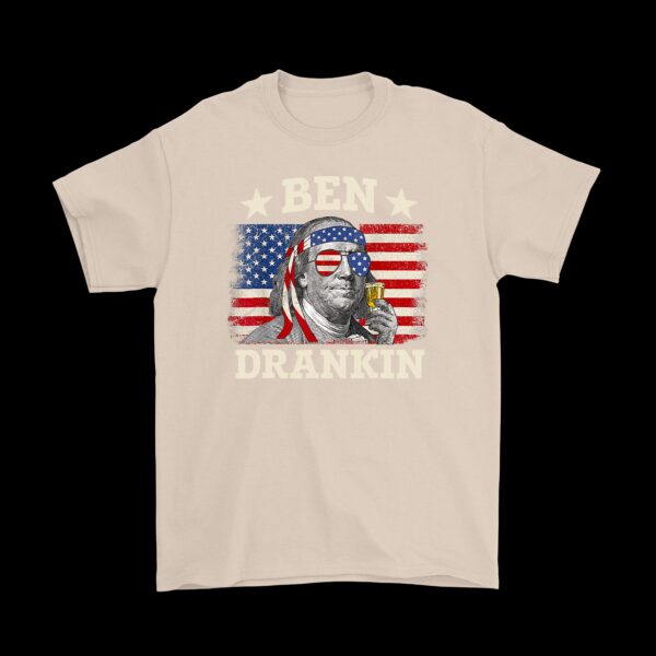 Ben Drankin 4th of July T-Shirt – USA Flag Beer Graphic Tee