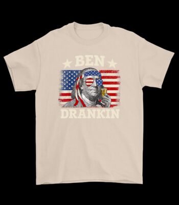 Ben Drankin 4th of July T-Shirt – USA Flag Beer Graphic Tee