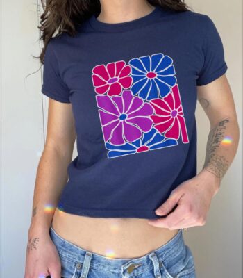 Bisexual Pride Floral Baby Tee – Cute Rainbow Quote Shirt for Kids
