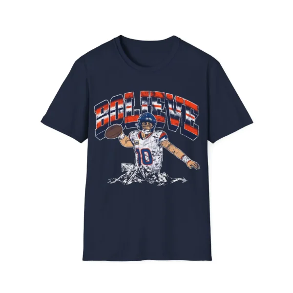 Bo Nix Bolieve Shirt – Supportive Fan Tee in Navy and Orange