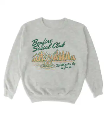 Bonfire Social Club Crewneck Sweatshirt – Soft Casual Comfort Top
