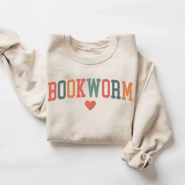 Bookworm Sweatshirt for Teachers – Cozy Reading Gift Top