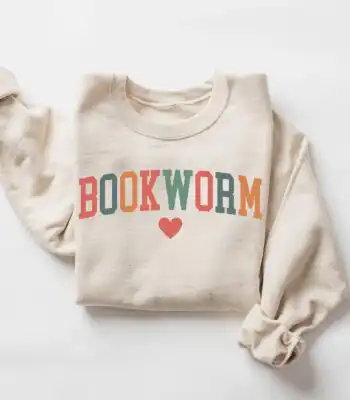 Bookworm Sweatshirt for Teachers – Cozy Reading Gift Top