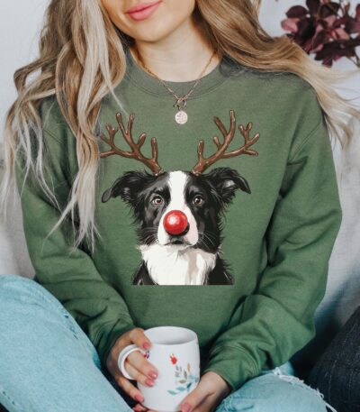 Border Collie Christmas Sweatshirt – Cozy Dog Lover Crewneck