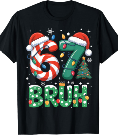 Bruh 67 Meme Christmas Tee – Fun Kids Shirt for Boys and Girls