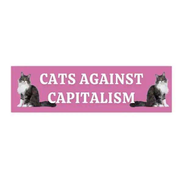 Cats Against Capitalism Bumper Sticker – Durable Funny Car Decal
