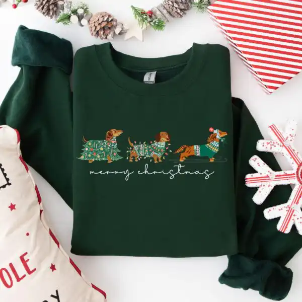Christmas Dachshund Sweatshirt – Cozy Holiday Dog Lover Gift