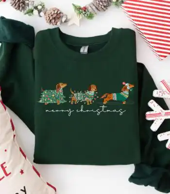 Christmas Dachshund Sweatshirt – Cozy Holiday Dog Lover Gift
