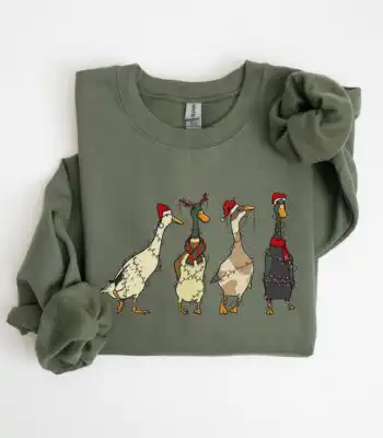 Christmas Ducks Sweatshirt – Funny Farm Lover Gift for Women