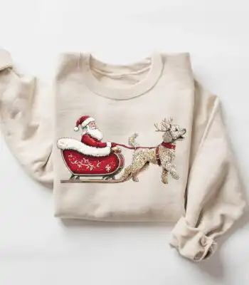 Christmas Goldendoodle Sweatshirt – Santa's Sleigh Xmas Top
