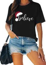 Christmas Shirts for Women – Funny Light-Up Tree Graphic Top