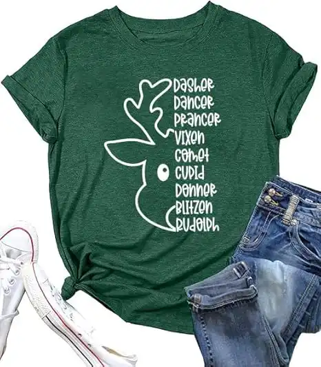 Christmas Shirts for Women – Funny Tree Light Graphic Top