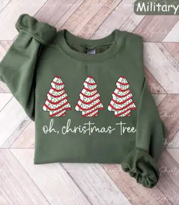 Christmas Tree Cake Sweatshirt – Funny Retro Holiday Crewneck