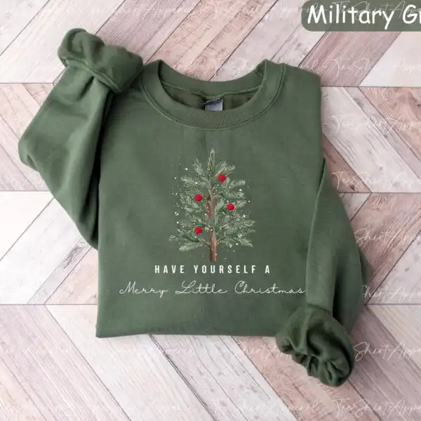 Christmas Tree Sweatshirt – Merry and Bright Holiday Crewneck
