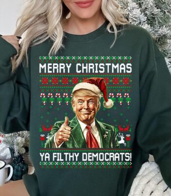 Christmas Trump Sweatshirt – Fun Unisex Holiday Tee for All