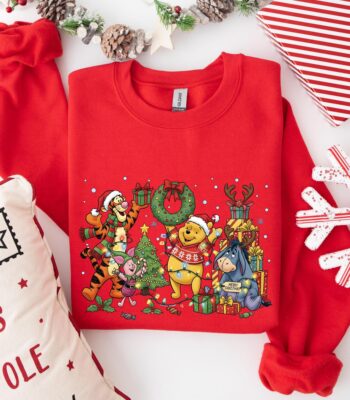 Christmas Winnie The Pooh Sweatshirt – Cozy Disney Holiday Hoodie