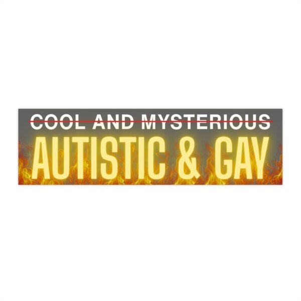 Cool and Mysterious Autistic and Gay Bumper Sticker – Funny Vinyl Magnet