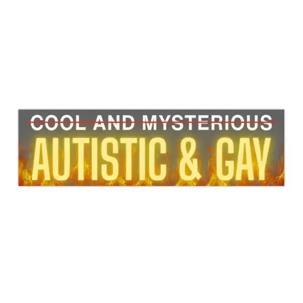 Cool and Mysterious Autistic and Gay Bumper Sticker – Funny Vinyl Magnet