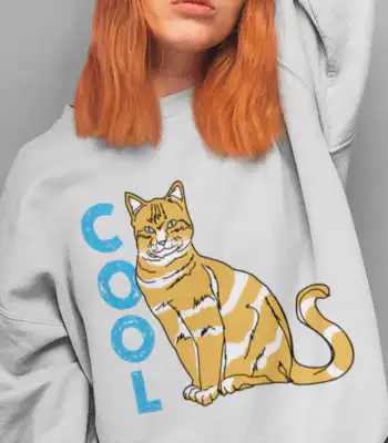 Cool Cat Crewneck Sweatshirt – Cozy Vibe for Lazy Sundays