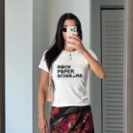 Cool Rock Paper Scissors Lesbian Tee – Retro Y2K LGBTQ Crop Top