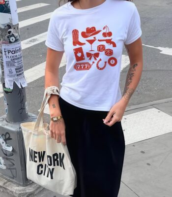 Cowgirl Baby Tee – Girl's Night Out 90s Graphic Aesthetic Top