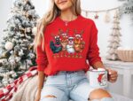 Cute Christmas Chickens Sweatshirt – Cozy Farm Animal Top for Women