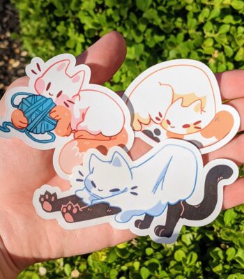 Cute Ghost Cat Waterproof Sticker Set – Fun Art for All Ages