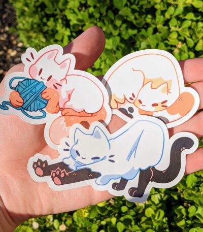 Cute Ghost Cat Waterproof Sticker Set – Fun Art for All Ages