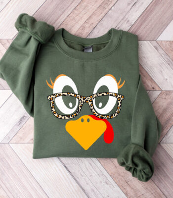 Cute Turkey Thanksgiving Sweatshirt – Funny Family Matching Tee