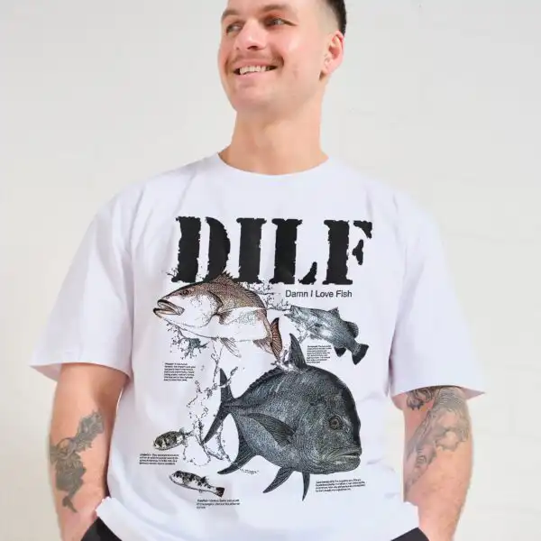 Damn I Love Fish T-Shirt – Premium Combed Cotton Graphic Tee
