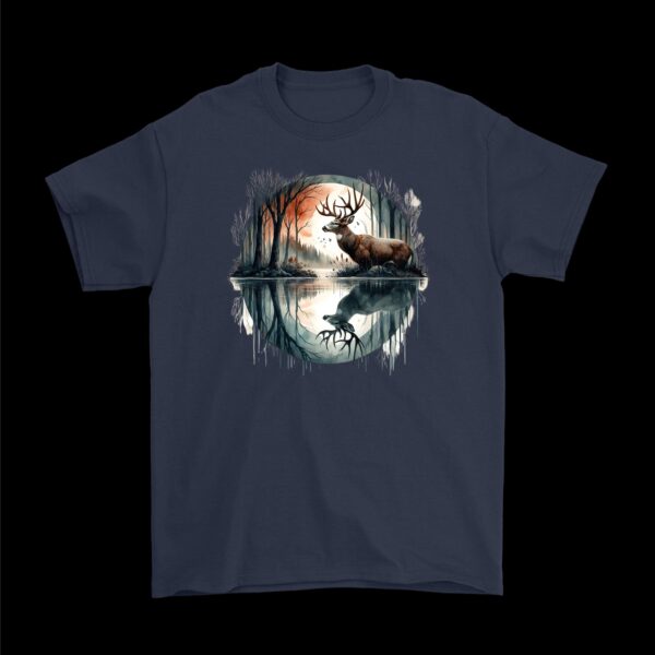 Deer Buck Moonlight Reflection Tee – Soft Cotton Forest Shirt