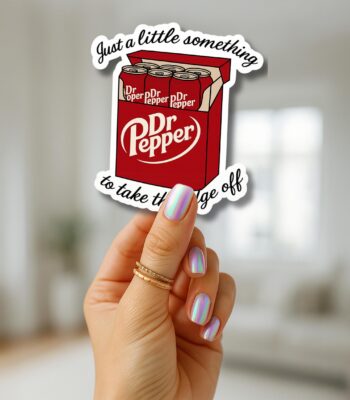 Dr Pepper Sticker – Funny Glossy Waterproof Decal for Drink Lovers