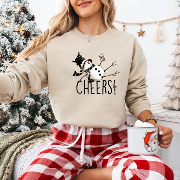 Drunk Snowman Drinking Wine Sweatshirt – Fun Holiday Hoodie