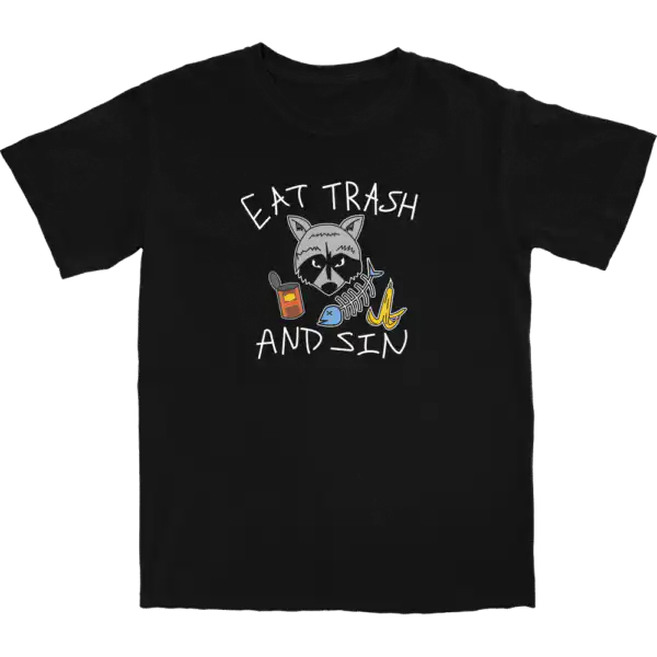Eat Trash and Sin T Shirt – Soft Cotton Graphic Tee for Everyone