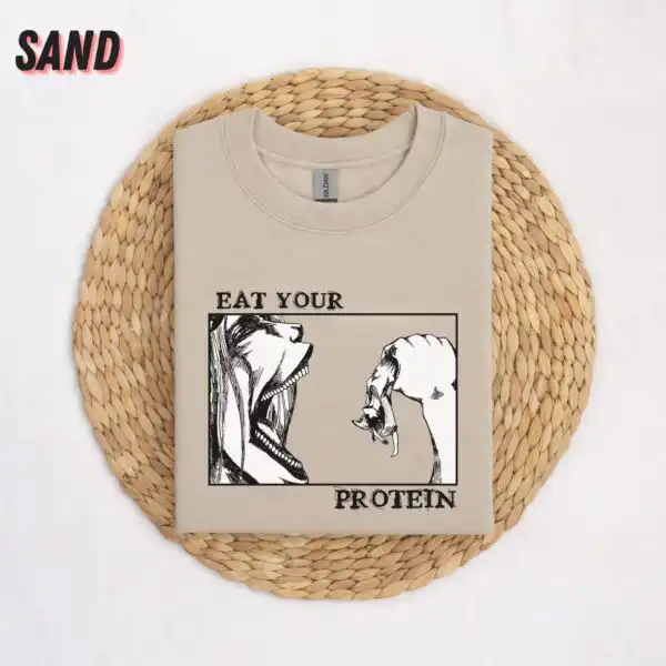 Eat Your Protein Anime Shirt – Attack on Titan Gym Tee